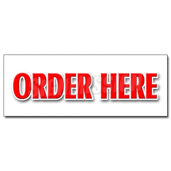 Amistad 24 in. Order Here Decal Sticker - Food Ice Cream Fair Carnival Vendor Pick Up Eat AM3923561 - main
